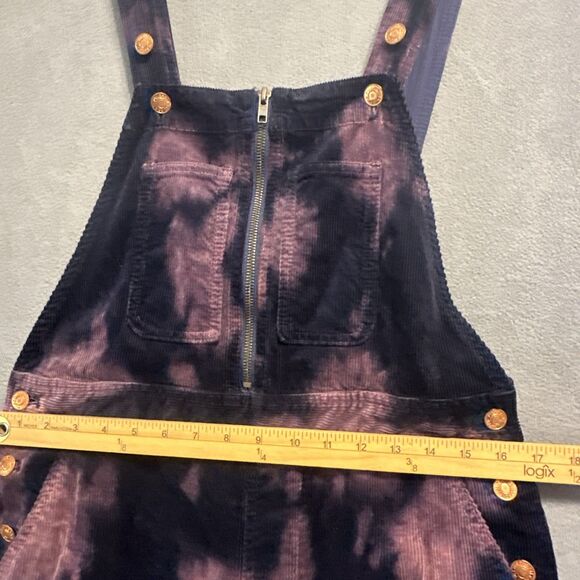 Anthropologie PILCRO Slim Corduroy Overalls Size 29 Purple Tie Dye Jumpsuit - Picture 13 of 16
